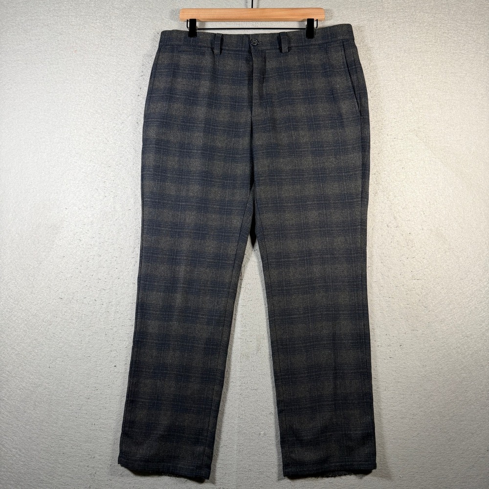 Vintage Banana‎ Republic Aiden Fit Plaid Wool Dress Pants Mens 35x30 Navy Formal